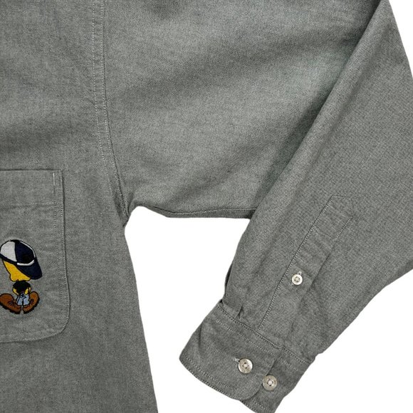 ACME CLOTHING CO. Gray Button Down Shirt Men M (S) Looney Tunes 1994 Vintage - Picture 5 of 16